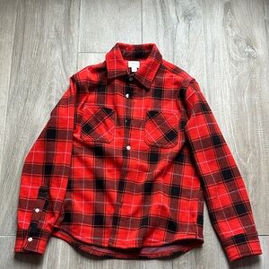 JCrew CrewCuts Boys Red Plaid Button-Up Shirt